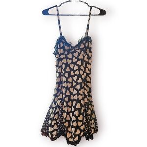 Hot Topic Black and White Heart Mini Dress